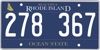 RI license plate 278367