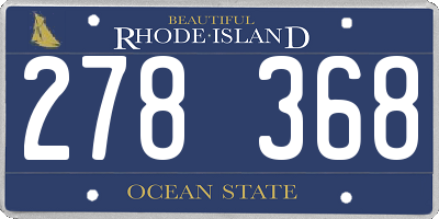 RI license plate 278368
