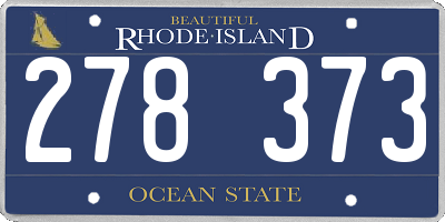 RI license plate 278373