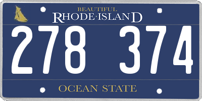 RI license plate 278374
