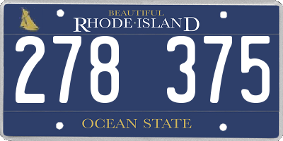RI license plate 278375