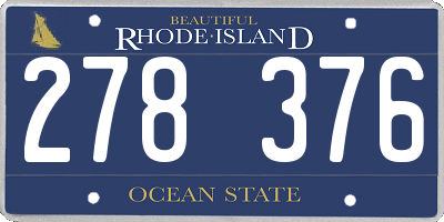 RI license plate 278376