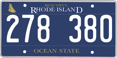 RI license plate 278380