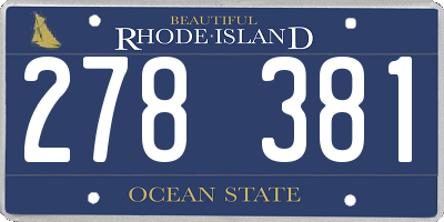 RI license plate 278381
