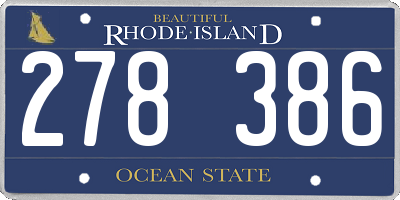 RI license plate 278386