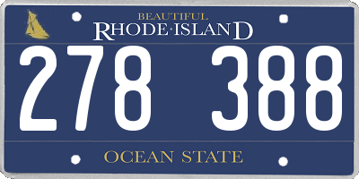 RI license plate 278388