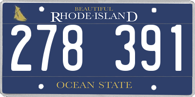 RI license plate 278391