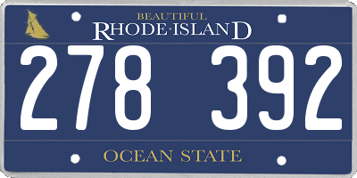 RI license plate 278392