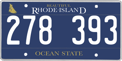 RI license plate 278393