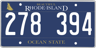RI license plate 278394