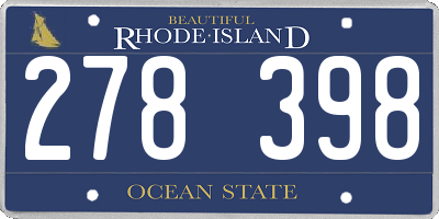 RI license plate 278398