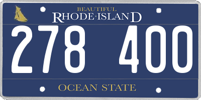 RI license plate 278400