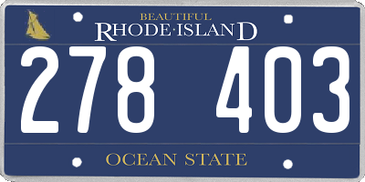 RI license plate 278403