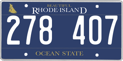 RI license plate 278407