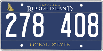 RI license plate 278408