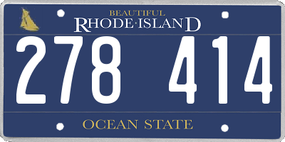 RI license plate 278414