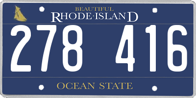 RI license plate 278416