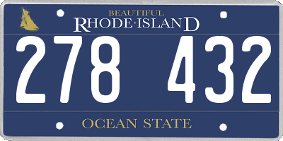 RI license plate 278432