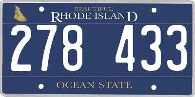 RI license plate 278433