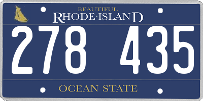 RI license plate 278435