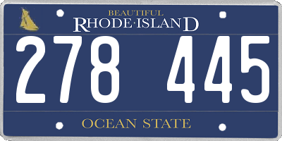 RI license plate 278445