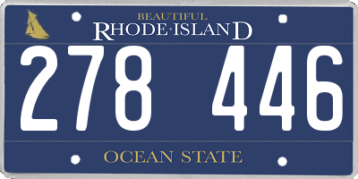 RI license plate 278446
