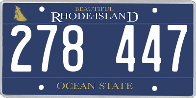 RI license plate 278447