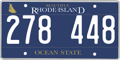 RI license plate 278448