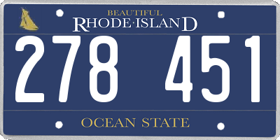 RI license plate 278451