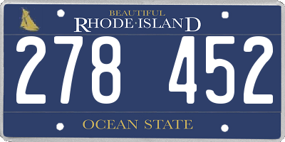 RI license plate 278452