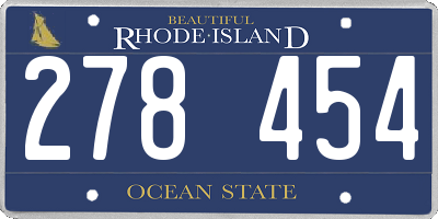 RI license plate 278454