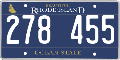 RI license plate 278455