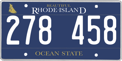 RI license plate 278458