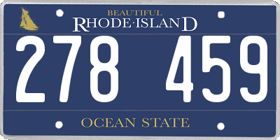 RI license plate 278459