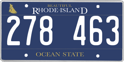 RI license plate 278463