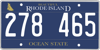 RI license plate 278465