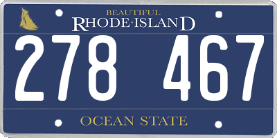 RI license plate 278467