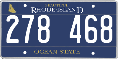 RI license plate 278468