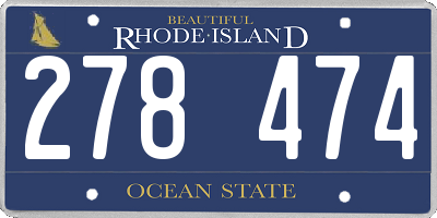 RI license plate 278474