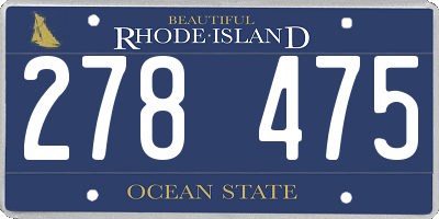 RI license plate 278475