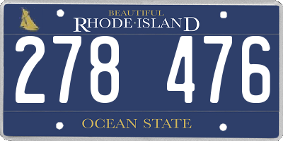 RI license plate 278476