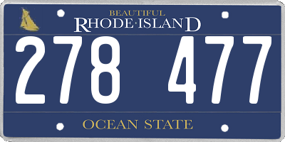 RI license plate 278477