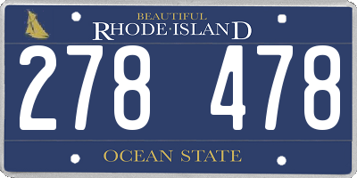 RI license plate 278478