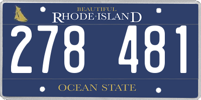 RI license plate 278481