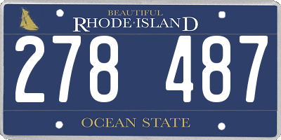 RI license plate 278487