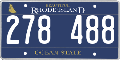 RI license plate 278488