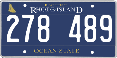 RI license plate 278489
