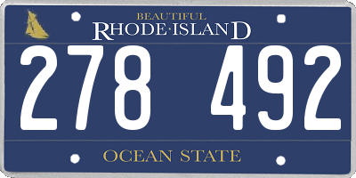 RI license plate 278492