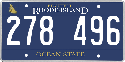 RI license plate 278496