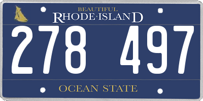 RI license plate 278497